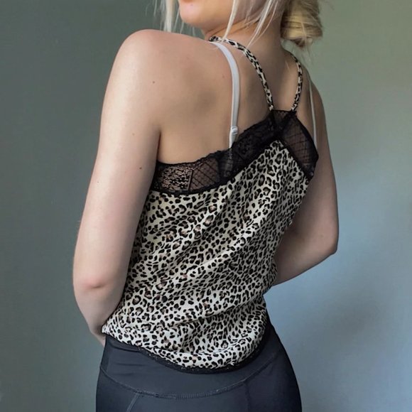 Cheetah Print Silk Lingerie Sleep Top - Picture 3 of 4